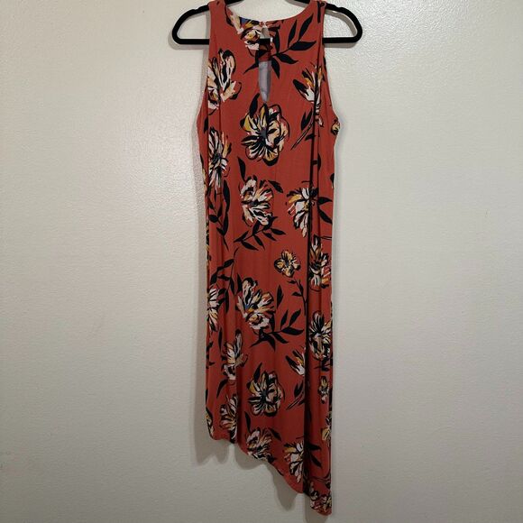 Madison Women's Size L Asymmetric Hem Maxi Dress Sleeveless Floral Design BOHO - Picture 4 of 5